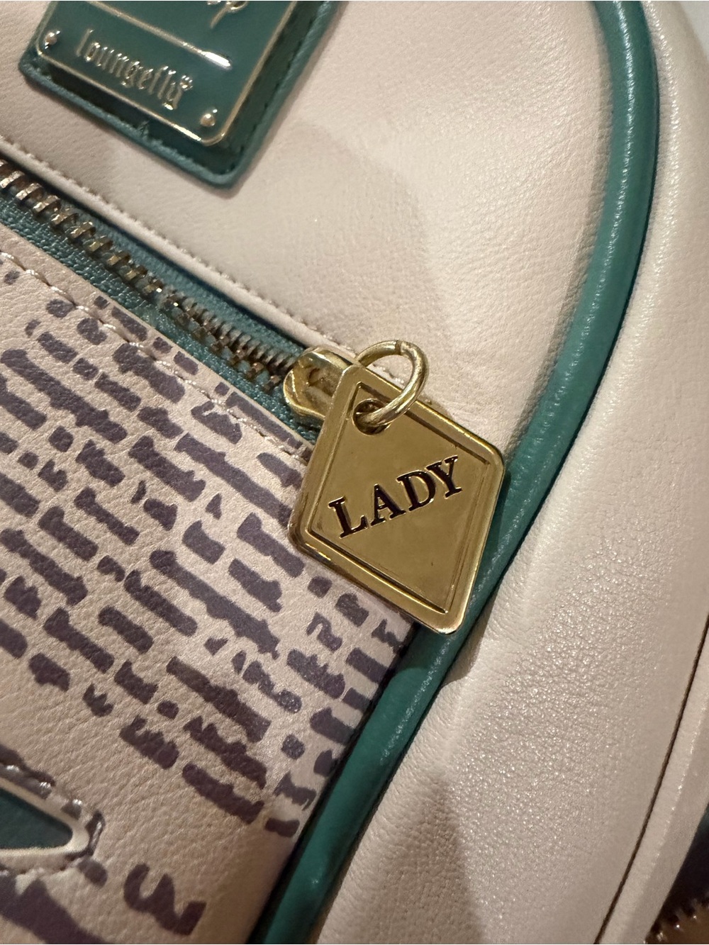 Disney Teal & Cream Lady Graphic Mini Backpack - Picture 12 of 15